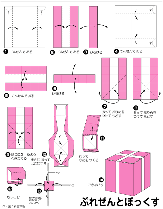 hình ảnh hướng dẫn cách gấp hộp quà